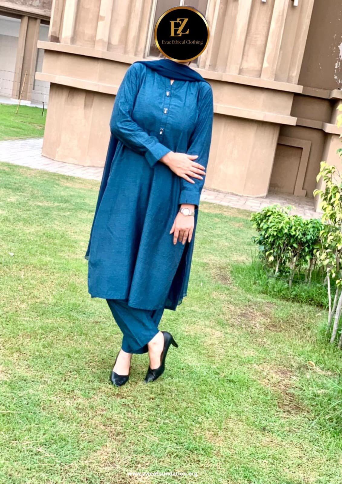 Dark blue Salwar Kameez with Dupatta