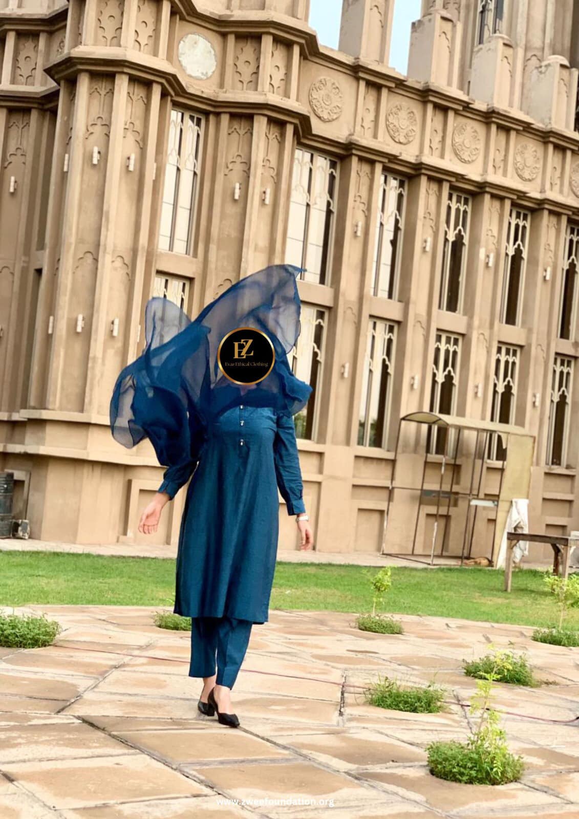 Dark blue Salwar Kameez with Dupatta