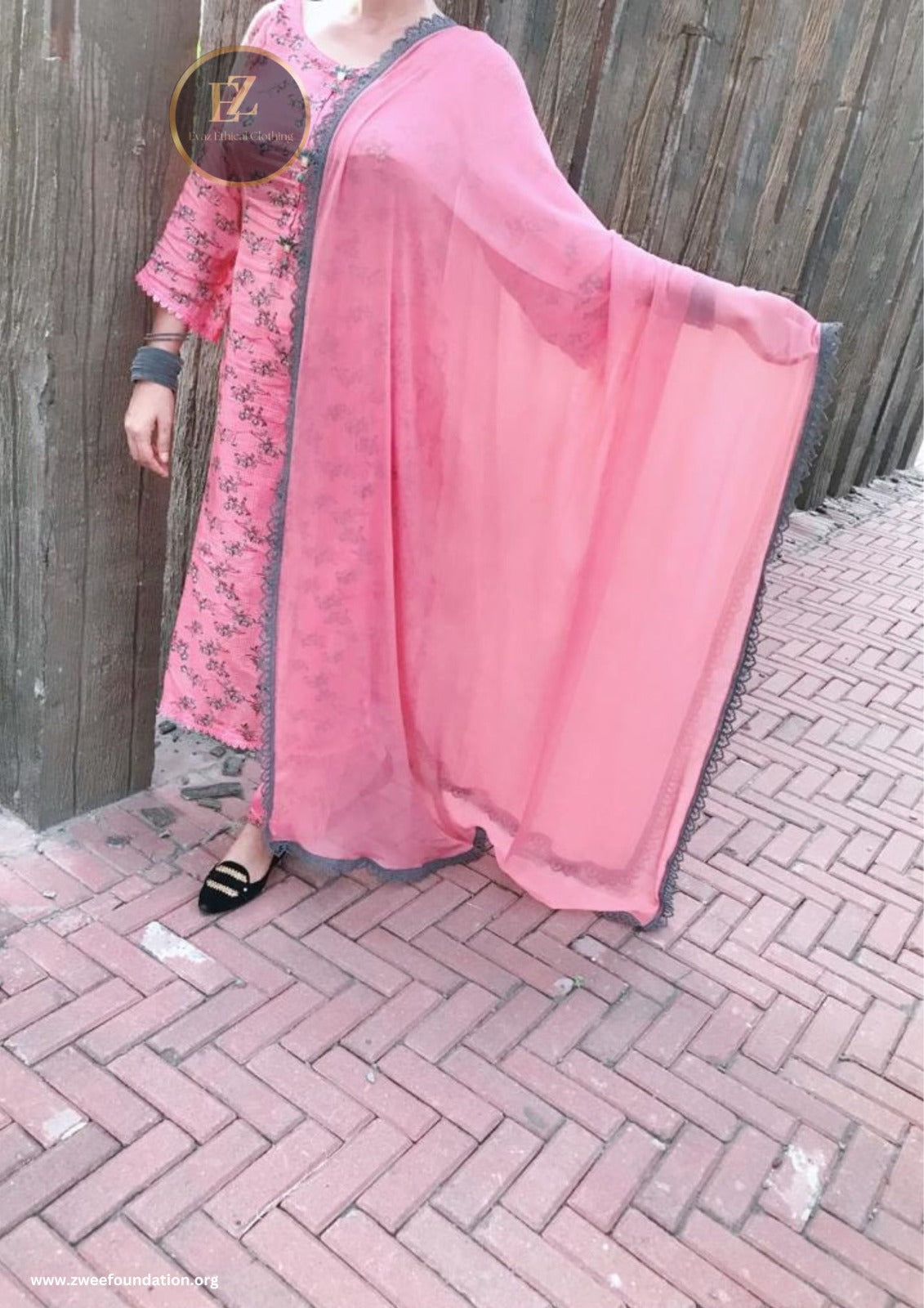 Pink and Black Salwar Kameez
