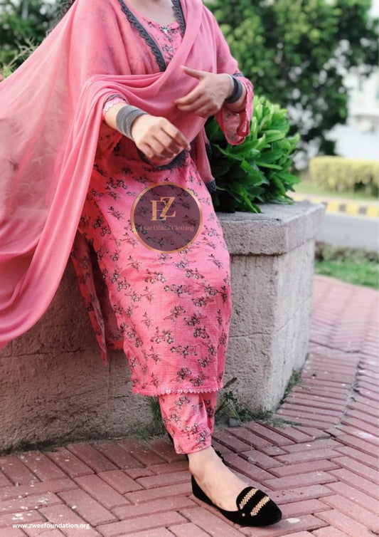 Pink and Black Salwar Kameez